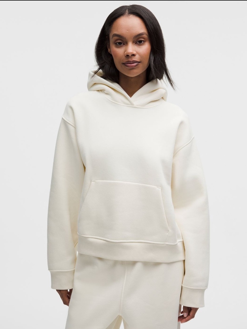 #939 Lululemon Steady State SuperLoft Hoodie Coconut Ivory Large NWT